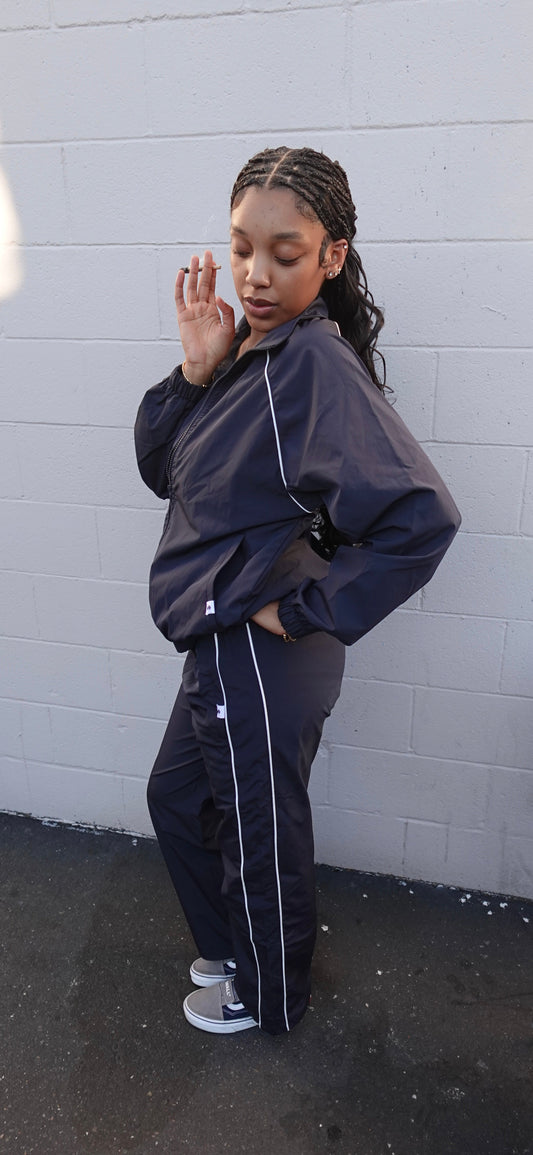 NAVY TRACK PANTS