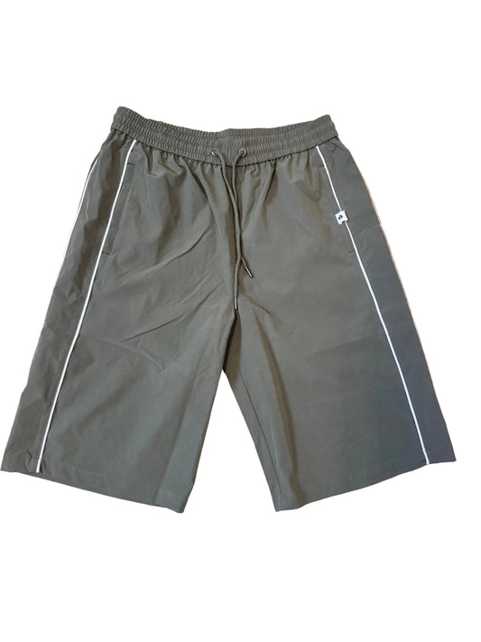 OLIVE TRACK SHORTS