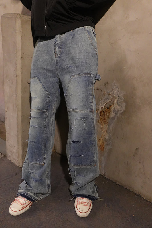 DISTRESSED BAGGY DENIM