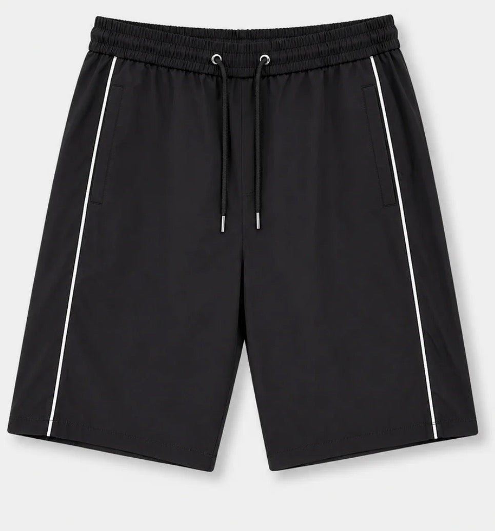 BLACK TRACK SHORTS