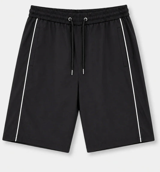 BLACK TRACK SHORTS